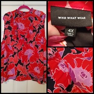 Who what where sleeveless floral top